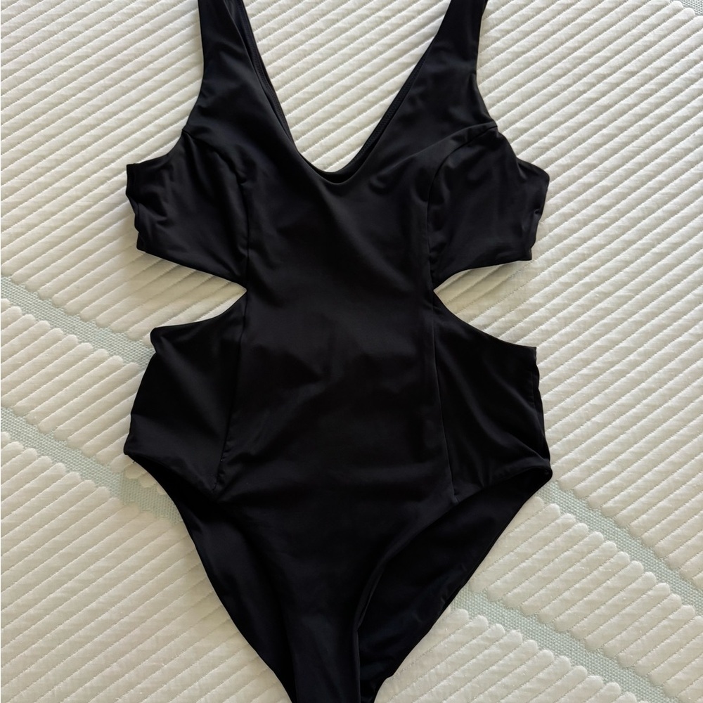 Women’s Black Cutout One-Piece Swimsuit - Classic Silhouette